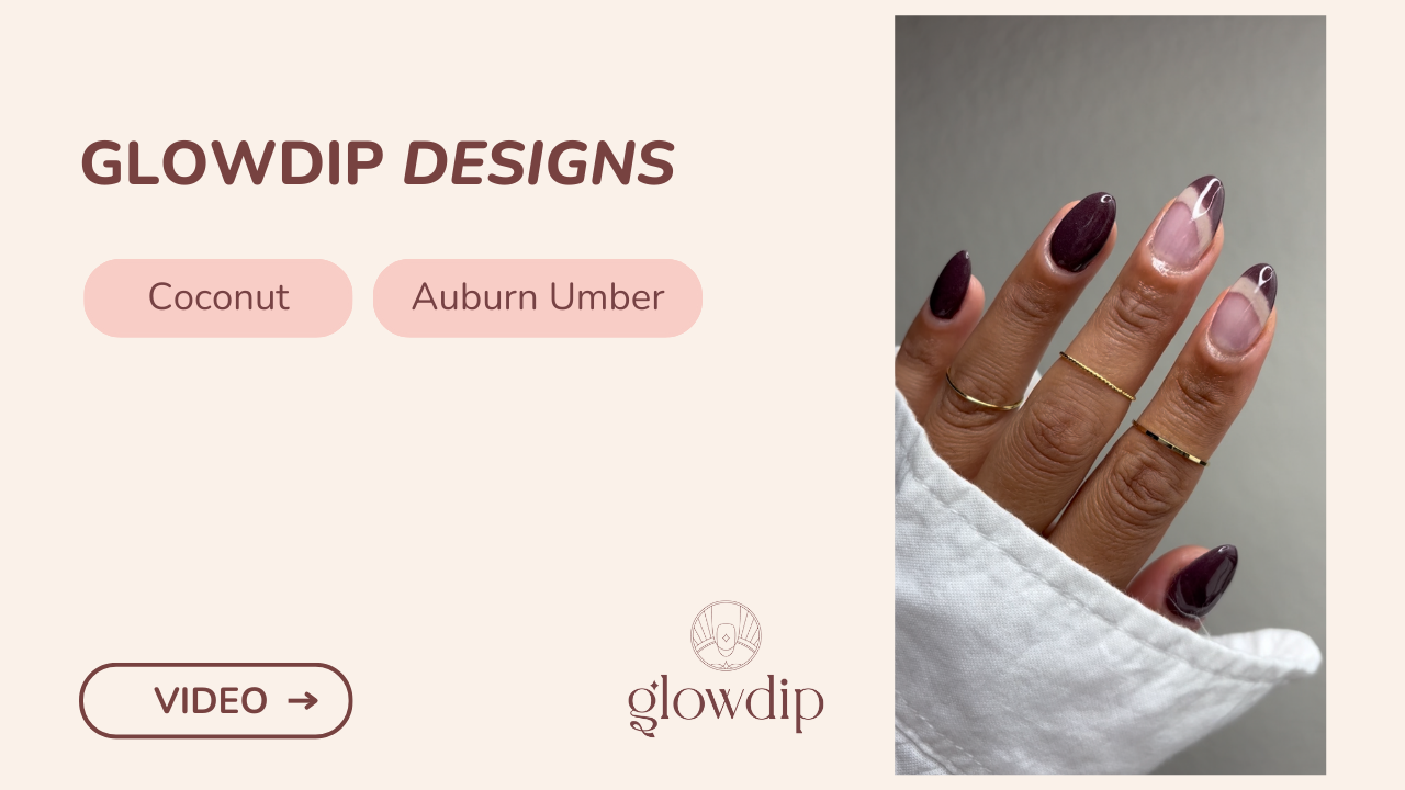 Coconut + Auburn Umber + Crystal Clear - Mocha Double Dip French